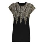 تی شرت لانگ آستین کوتاه زنانه مدل VC952 رنگ مشکی