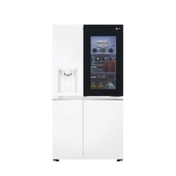 SIDE BY SIDE LG X267 ساید بای ساید ال جی مدل X267 رنگ سفید و استیل 30فوت گنجایش با یخساز و آبسردکن خودکار