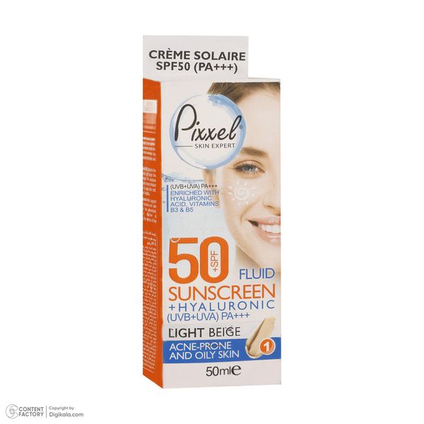 کرم ضدآفتاب رنگی پیکسل 50 SPFمدل LIGHT BEIGE مناسب برای پوستهای چرب، حجم 50 میلیلیتر