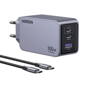 شارژر دیواری 100 وات یوگرین مدل X757-25874 سری Nexode Pro GaN به همراه کابل USB-C 100W