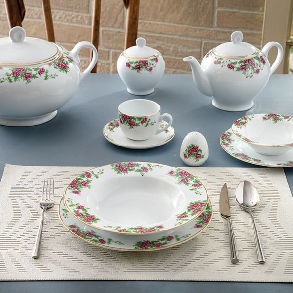 سرویس غذاخوری 102 پارچه چینی زرین ایران سری ایتالیا اف مدل Bidgol درجه یک