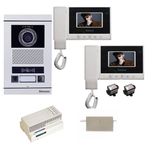 مجموعه دربازکن تصویری کارتی سیماران مدل 43HS-VFBC2/N دو طبقه به همراه محافظ ولتاژ مانیتور