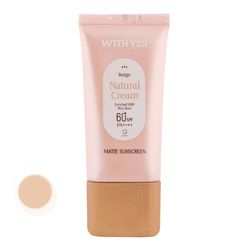 کرم ضد آفتاب رنگی ویت یو spf60 مدل Natural محافظ UVA،UVB مناسب برای انواع پوست حجم 50 میلی لیتر