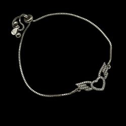 دستبند نقره زنانه مدل قلب کد 8755