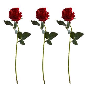 گل مصنوعی مدل شاخه گل رز کد 50Cm  بسته 3 عددی