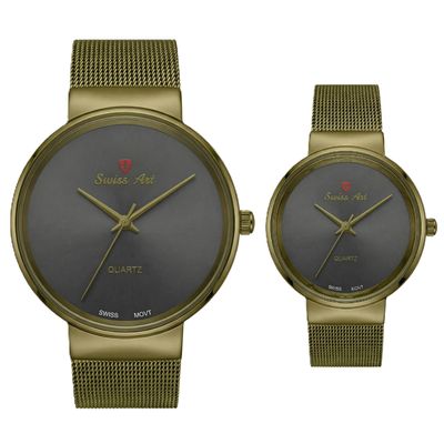 ست ساعت مچی عقربه‌ای کوارتز زنانه و مردانه سوئیس آرت مدل ANT122-123GR0407