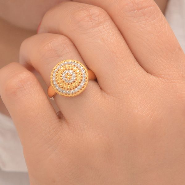 نیم ست طلا 18 عیار زنانه طلای مستجابی مدل آوا گرد کد 68001