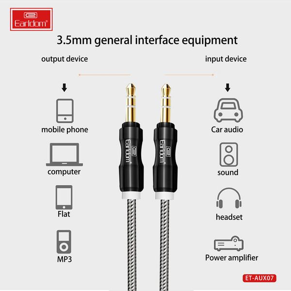 کابل AUX ارلدام مدل AUX07 طول 1.5 متر