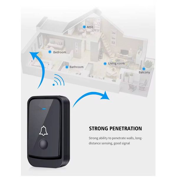 زنگ بی سیم مدل 2Q189-BB به همراه شستی