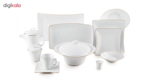 سرویس غذاخوری 97 پارچه چینی زرین سری وینچی الیسه مدل زرین درجه یک