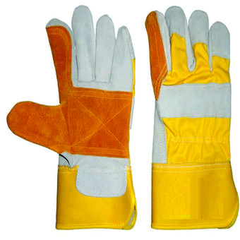 دستکش ایمنی مدل چرمی کف دوبل پاکستانی