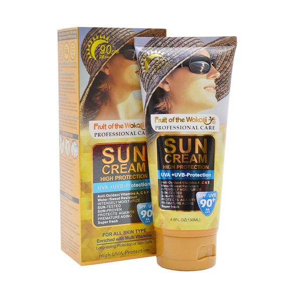 کرم ضدآفتاب بدون رنگ وکالی SPF90 مدل 01 مناسب برای انواع پوستها، حجم 130 میلیلیتر