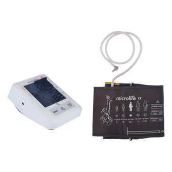 فشارسنج بازویی دیجیتال مایکرولایف مدل BP-B3 با حافظه ذخیره نتایج، مناسب بازو 22 تا 42 سانتی‌متر، منبع تغذیه باتری و همراه با کیف