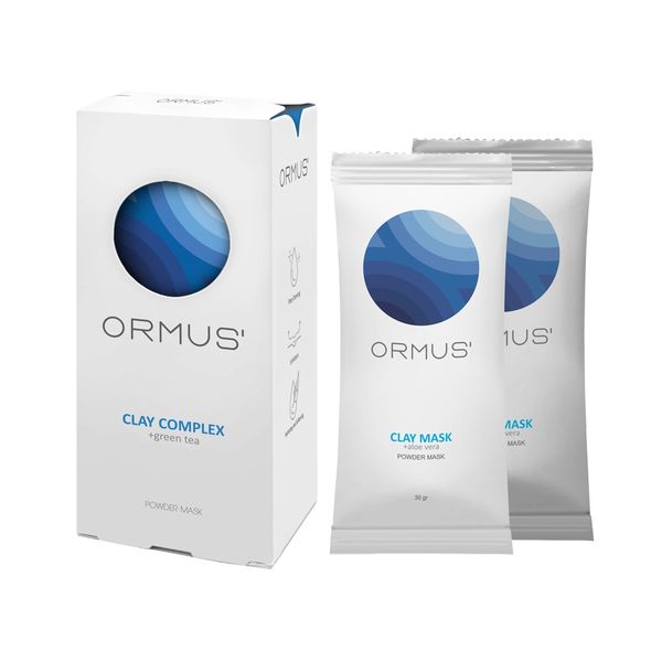 ماسک صورت اورموس مدل کمپلکس خاک رس+ آلوئه ورا وزن 30 گرم بسته 5 عددی