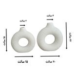 گلدان دکوری مدل dunat بسته 2 عددی با بدنه قابل شستوشو، رنگ ثابت و طراحی پتینهدار مناسب دکوراسیون مینیمال و هدیه