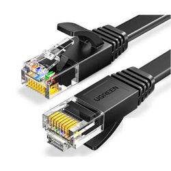 کابل شبکه پچ کورد CAT6 UTP یوگرین مدل NW102-50172 طول 0.5 متر فلت مشکی
