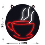 چراغ دیواری مدل نئون طرح فنجان قهوه