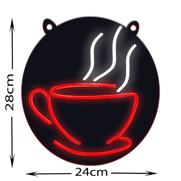 چراغ دیواری مدل نئون طرح فنجان قهوه