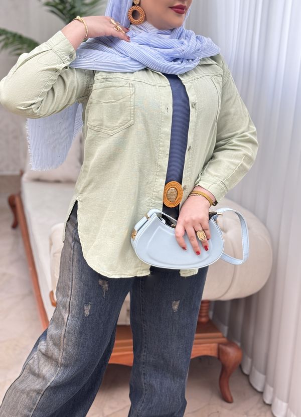 شومیز لینن حصیری 3086