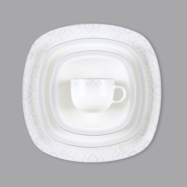 سرویس غذاخوری 73 پارچه 12 نفر چینی زرین ایران مدل کواترو ادلین درجه یک