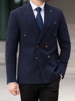 کت دبل برست سرمه ای کد c211