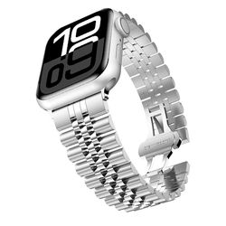 بند گوف مدل 5Bead Rolex مناسب برای اپل واچ سری 10 سایز 46 میلی متری