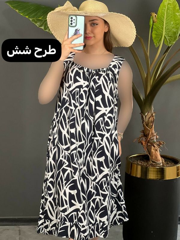 پیراهن نخی چیندار 1104