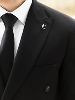 کت مشکی دبل برست دکمه مشکی c251