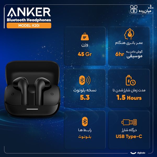 هدفون بلوتوثی انکر مدل K20i