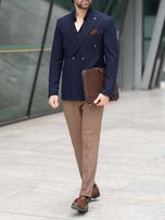 کت دبل برست سرمه ای کد c211