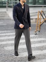 کت دبل برست سرمه ای کد c211