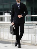 کت مشکی دبل برست دکمه مشکی c251