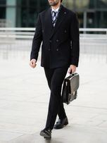 کت مشکی دبل برست دکمه مشکی c251