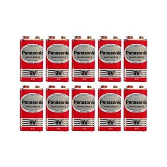 باتری کتابی پاناسونیک مدل Manganese کد 9V بسته 10 عددی