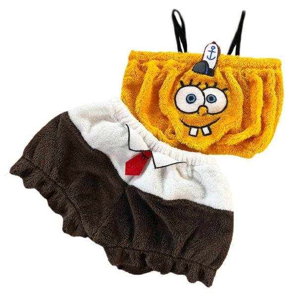 ست نیم تنه و شلوارک زنانه مدل باب اسفنجی