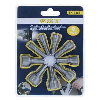 آچار بکس سر دریلی کی جی تی مدل TK_1888  بسته 9 عددی