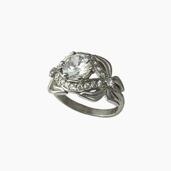 انگشتر نقره زنانه مدل جواهری کد 00065