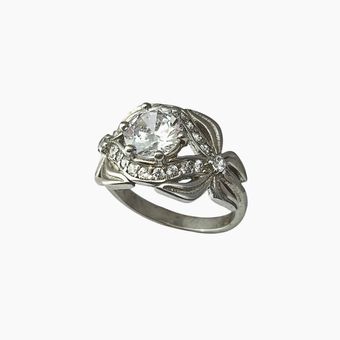 انگشتر نقره زنانه مدل جواهری کد 00065