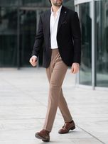 کت فاستونی مشکی (دو دکمه قهوه ای)  c236