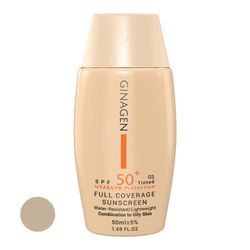 کرم ضد آفتاب رنگی ژیناژن SPF 50 مدل 03 ‌مناسب پوست‌های چرب حجم 50 میلی‌لیتر