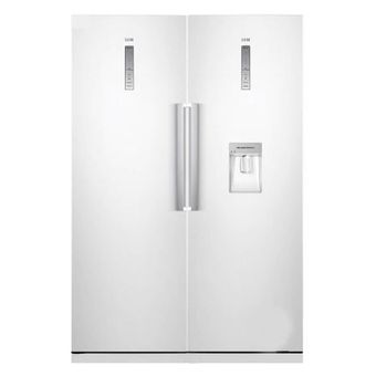 یخچال فریزر دوقلو 40 فوت سام مدل RR65-RZ65/W، دارای اخطار باز ماندن درب، با ارتفاع 180، پهنای 120 و عمق 68.4 سانتی‌متر، کیزان مص