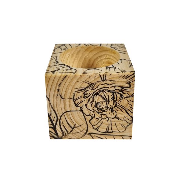 جاشمعی چوبی مدل مکعب