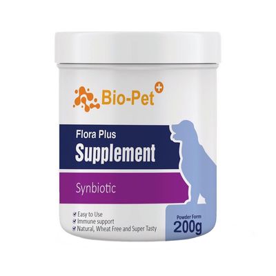 مکمل پروبیوتیک و پری‌بیوتیک سگ بایو پت مدل Flora وزن 200 گرم