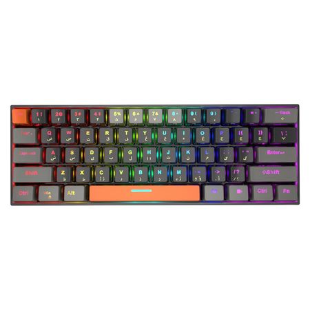 کیبورد گیمینگ تسکو مدل GK 8161، مکانیکال سوییچ نقرهای، Tenkeyless، نورپردازی RGB