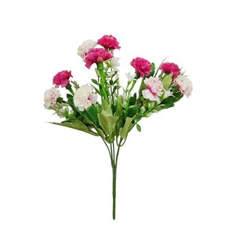 گل مصنوعی مدل بوته گل میخک مینیاتور 10گل بسته 3 عددی