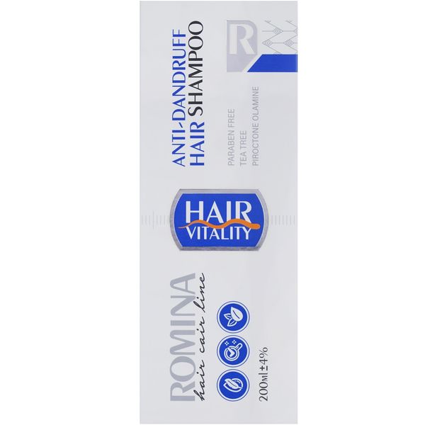 شامپو مو رومینا مدل ضد شوره حجم 200 میلی لیتر