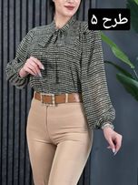 شومیز حریر آستین پف کد 1668