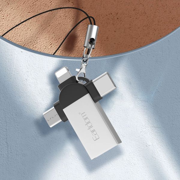 مبدل USB OTG به microUSB / لایتنینگ / USB-C ارلدام مدل ET-OT93