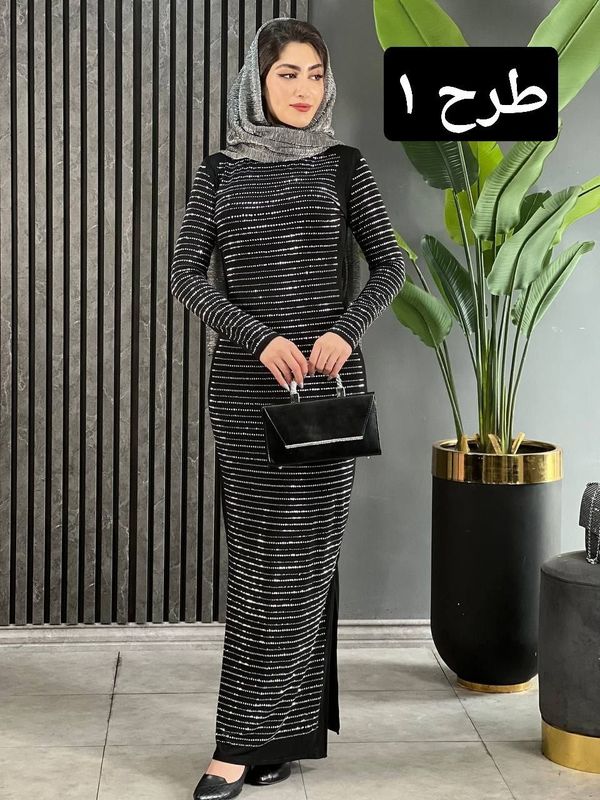 پیراهن کرپ کش سلوا کد 1670