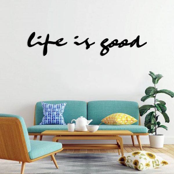 استیکر دیواری طرح life is good مجموعه 4 عددی